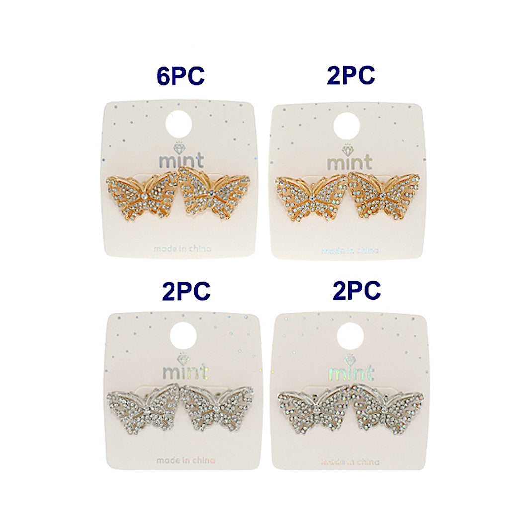 JAE46835 - Rhinestone Butterfly Post Earring