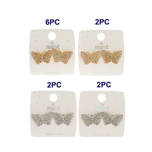 JAE46835 - Rhinestone Butterfly Post Earring