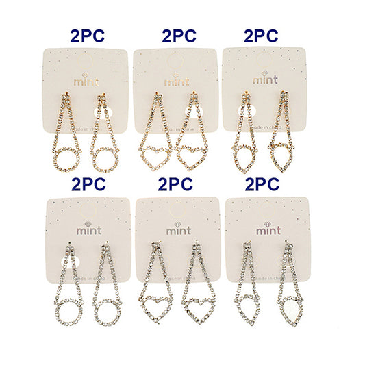 Assorted Shapes Rhinestone Earring