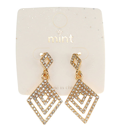 Rhinestone Geometric Earring