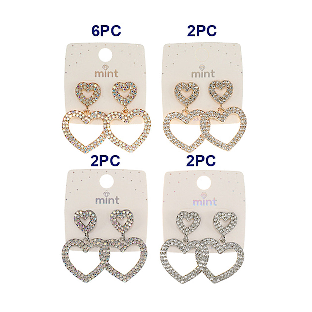 JAE46923 - Rhinestone Heart Earring