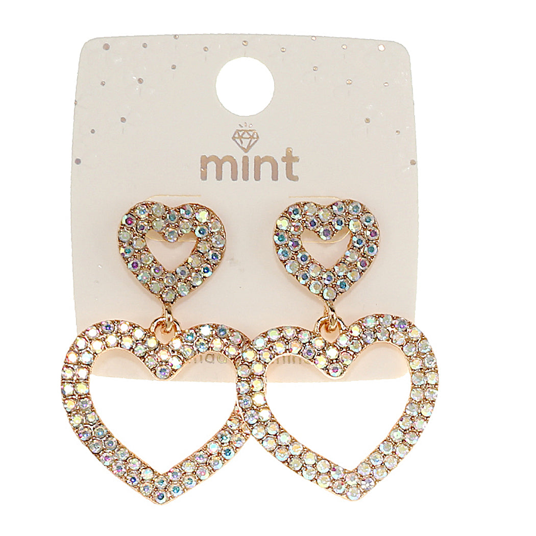 JAE46923 - Rhinestone Heart Earring