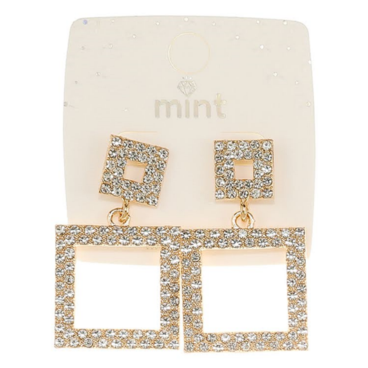 Rhinestone Square Earring