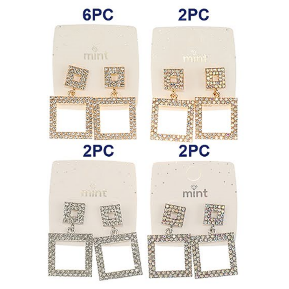 Rhinestone Square Earring