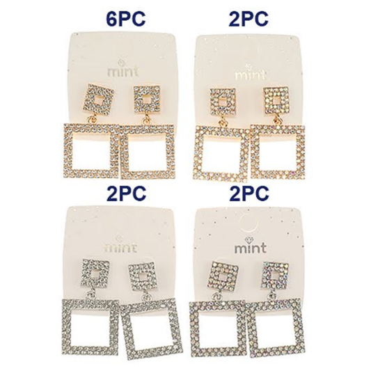 Rhinestone Square Earring