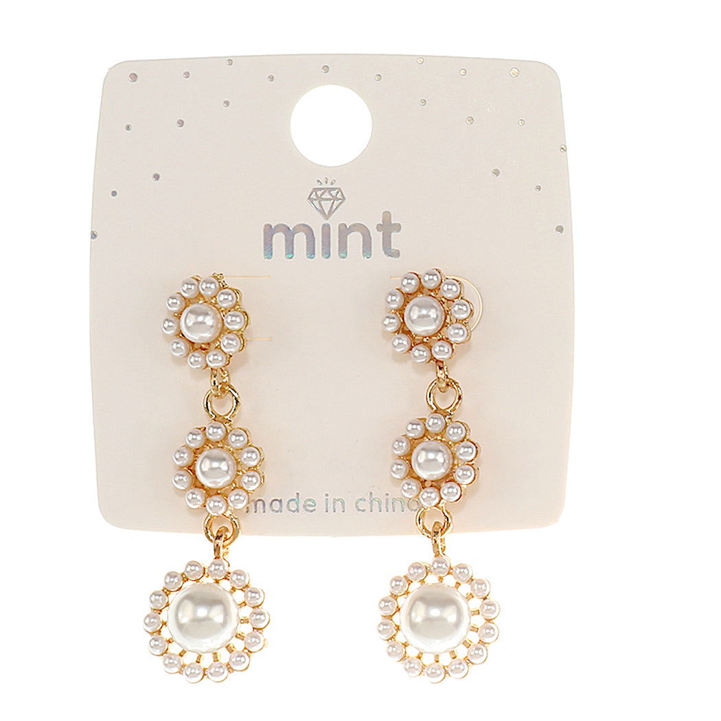 JAE46944 - Pearl Flower Cascade Earring