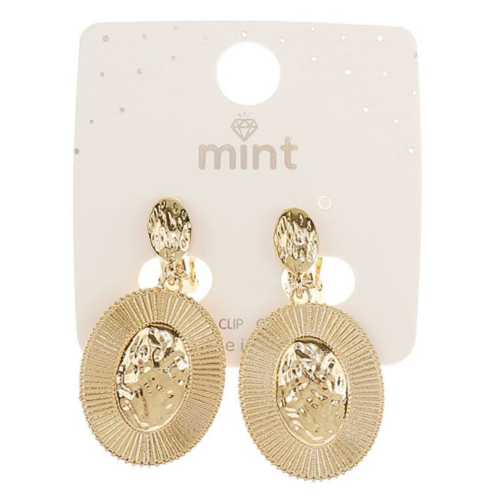Clip On Metal Disc Earring