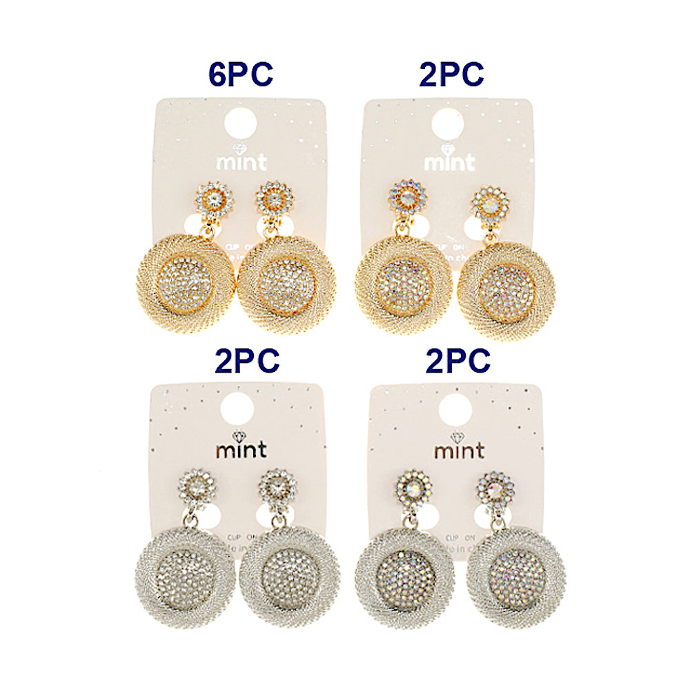 Clip On Metal Disc Earring