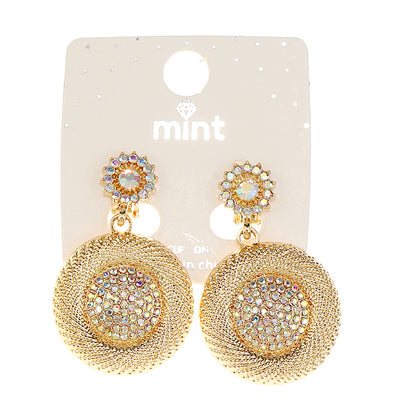 Clip On Metal Disc Earring