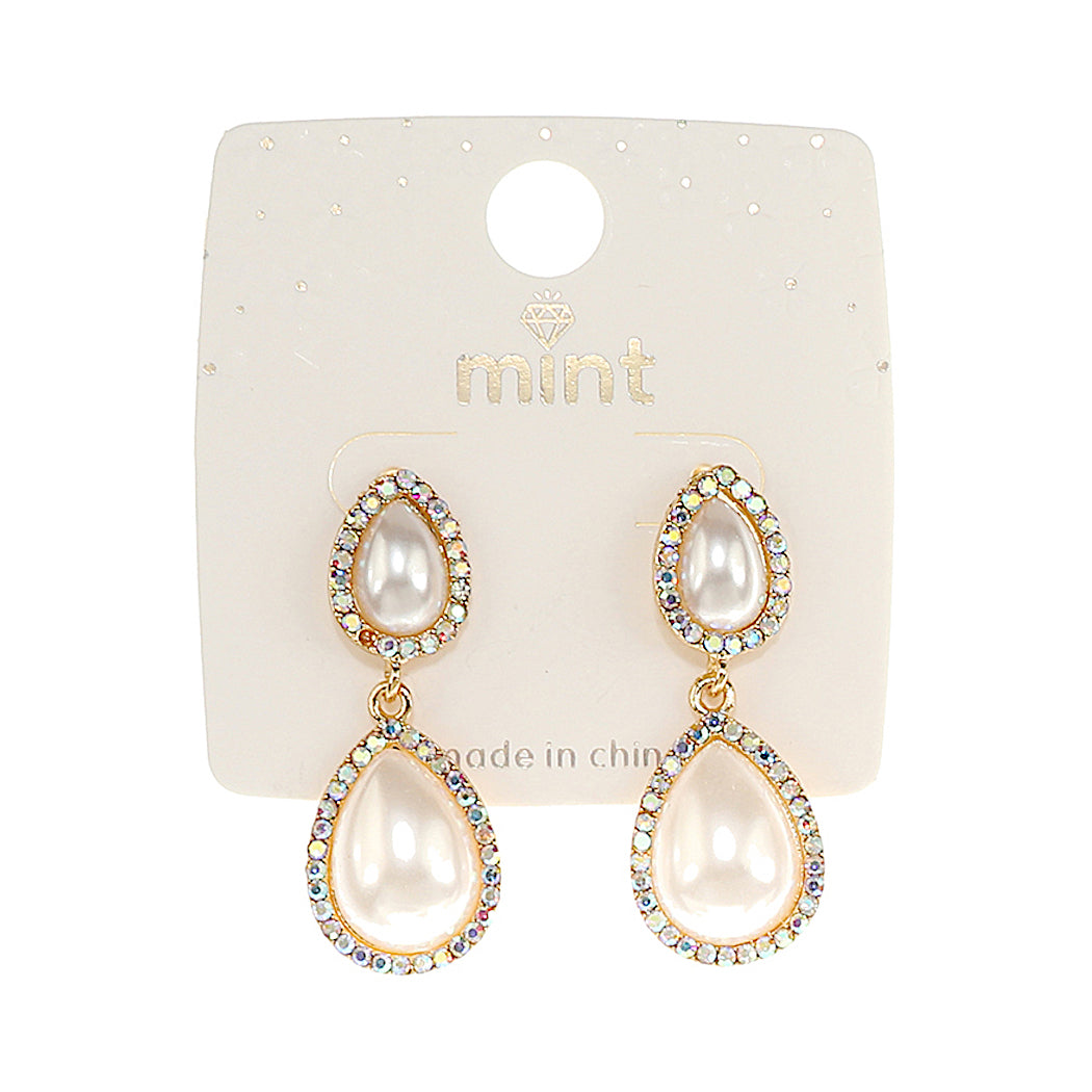 JAE47072 - Pearl Teardrop Earring