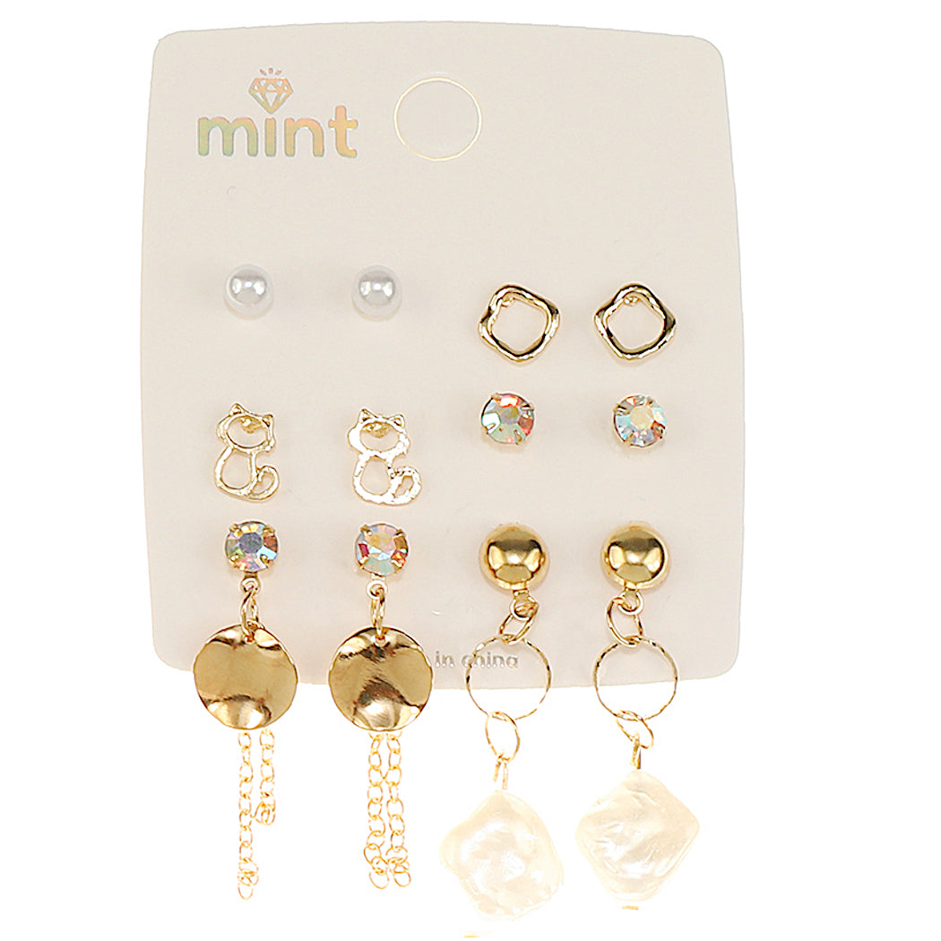 JAE47104 - 6 Pair Earring Set