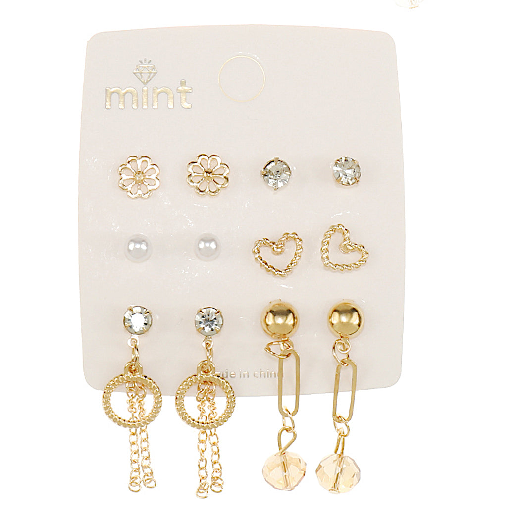 JAE47105 - 6 Pair Earring Set