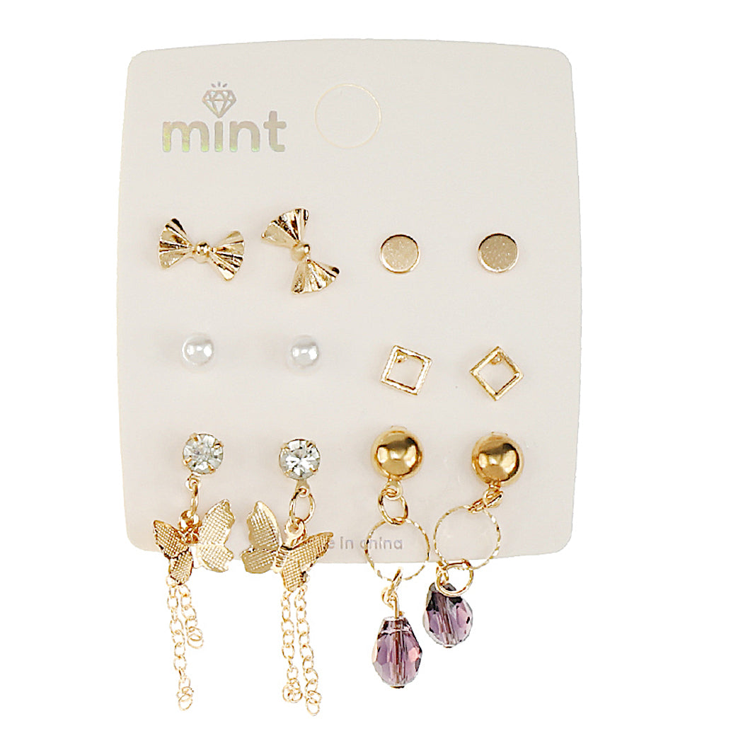 JAE47110 - 6 Pair Earring Set