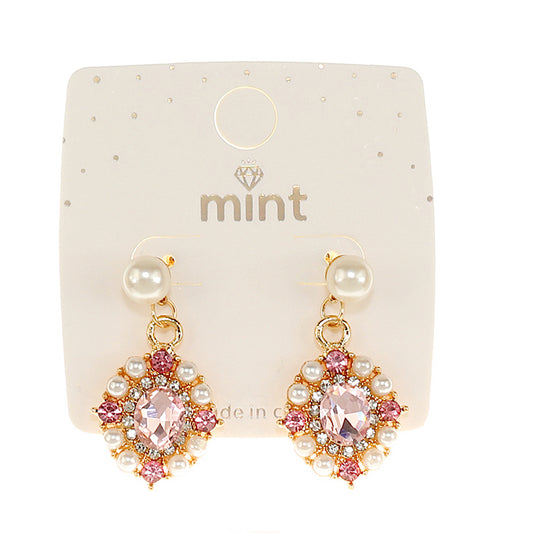 JAE47121 - Vintage Pearl Crystal Earring