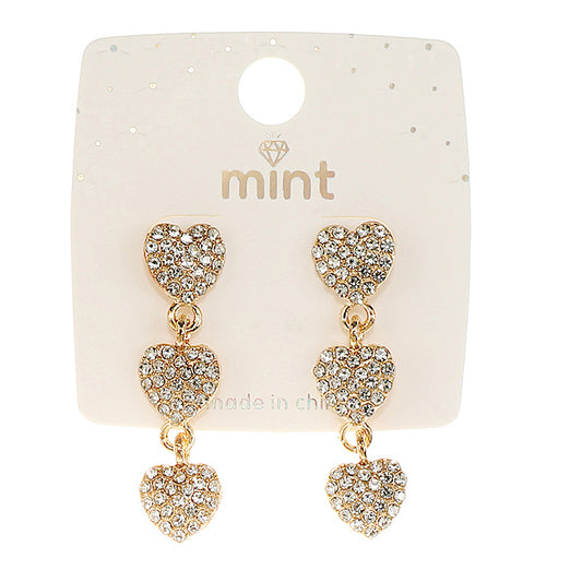 JAE47137 - Pavé Heart Cascade Earring