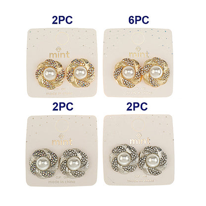 JAE47149C - Clip On Pearl Swirl Earring