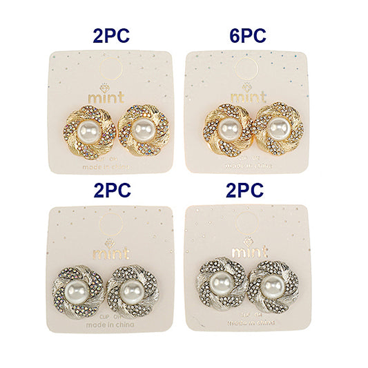 JAE47149C - Clip On Pearl Swirl Earring