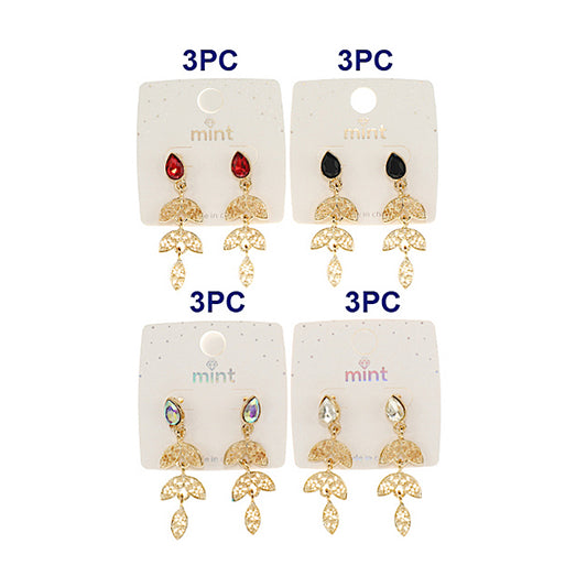 JAE47152-4C - Filigree Leaf Earring