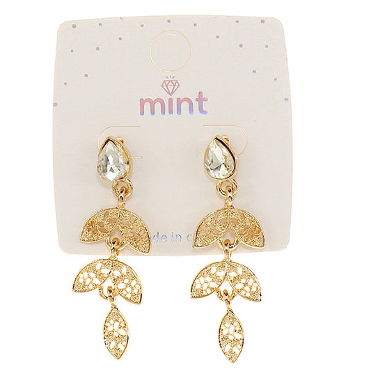 JAE47152-4C - Filigree Leaf Earring