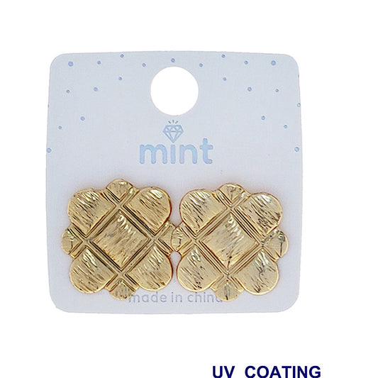 Brushed Quilted Statement Post Earring