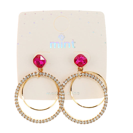 Rhinestone Circle Earring