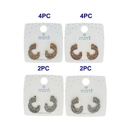 Rhinestone Curve Post Earring