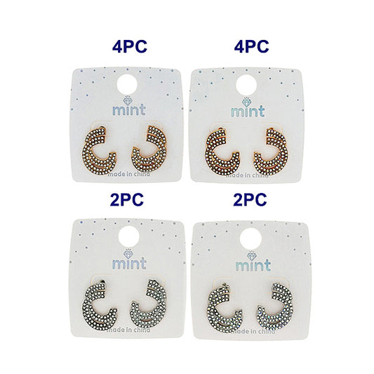 Rhinestone Curve Post Earring