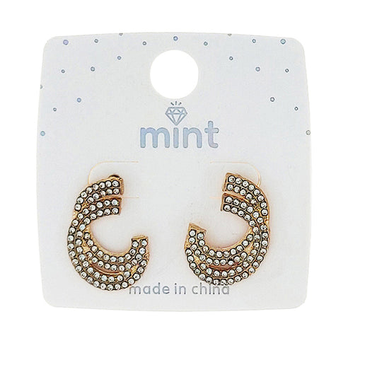 Rhinestone Curve Post Earring
