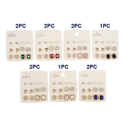 JAE47296 - 6 Pair Crystal Earring Set