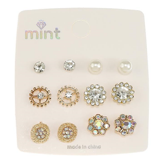 JAE47300 - 6 Pair Earring Set