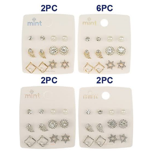 JAE47302 - 6 Pair Star Of David Earring Set
