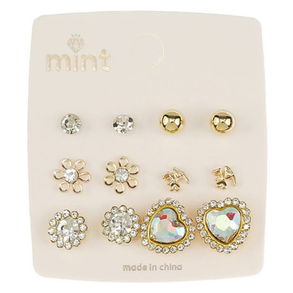 JAE47303 - 6 Pair Heart Earring Set