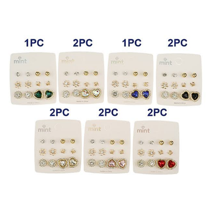 JAE47303 - 6 Pair Heart Earring Set