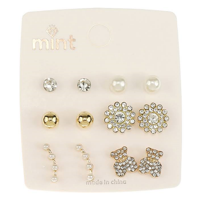 6 Pair Teddy Bear Earring Set
