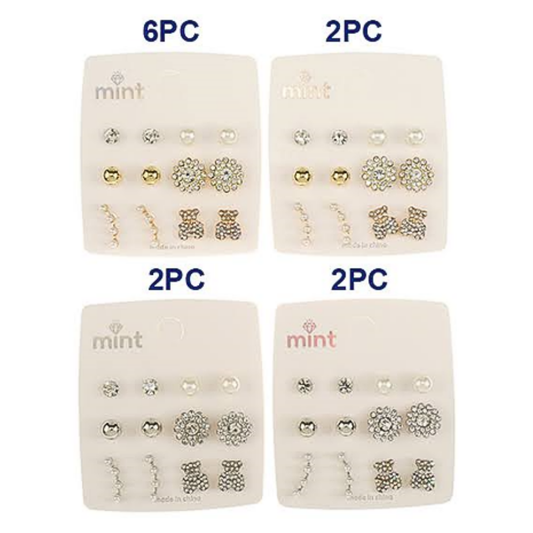 JAE47311 - 6 Pair Teddy Bear Earring Set