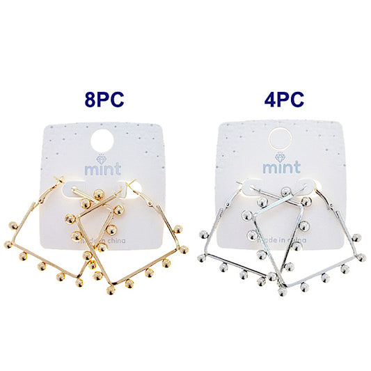 JAE47332 - Beaded Square Hoops