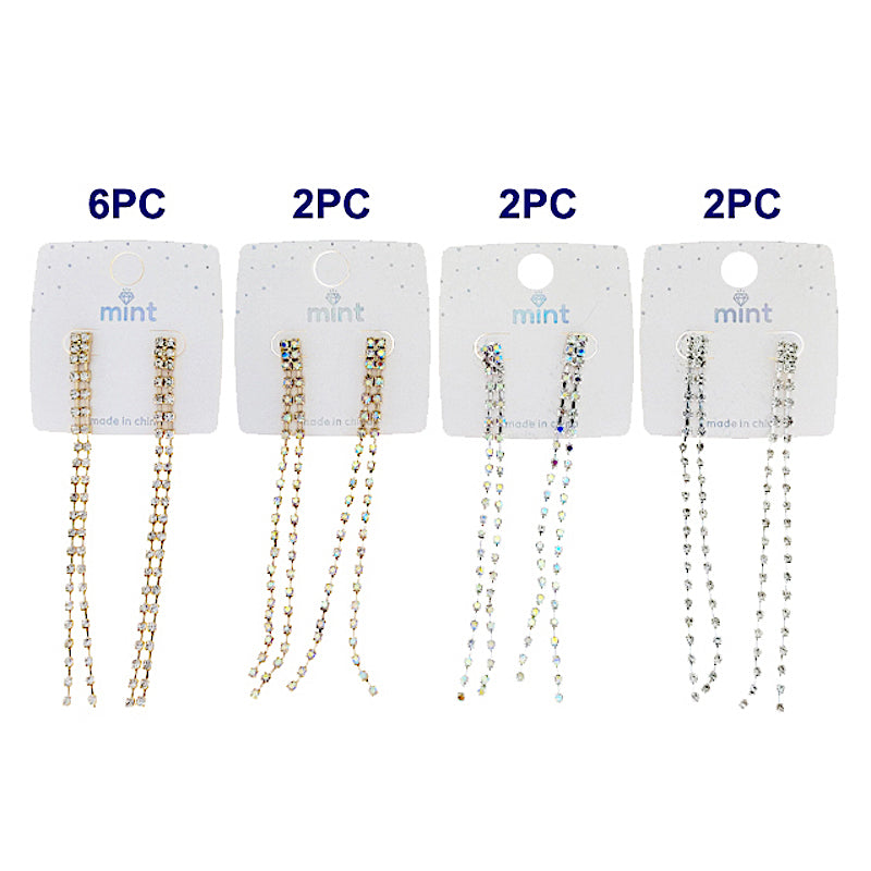 JAE47372 - Rhinestone Cascade Earrings
