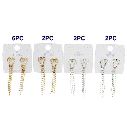 Rhinestone Heart Cascade Earring