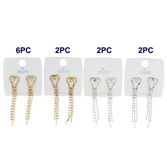 Rhinestone Heart Cascade Earring