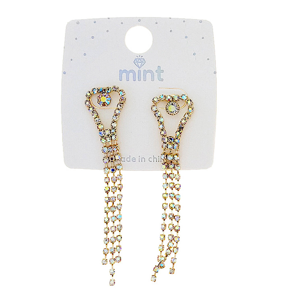 Rhinestone Heart Cascade Earring