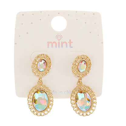 JAE47458 - Chain Border Crystal Earring