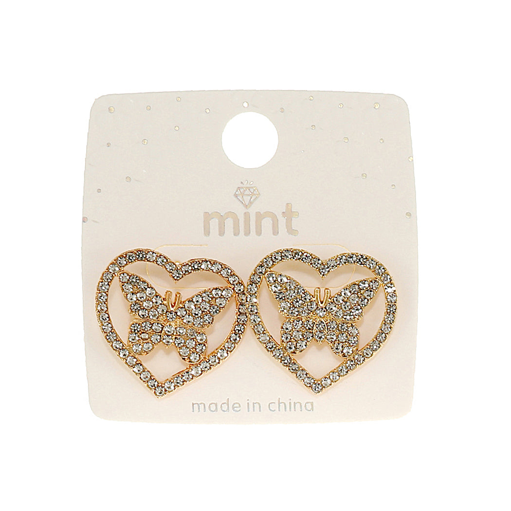 JAE47461 - Pavé Butterfly Circle Post Earring