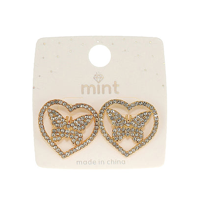 JAE47461 - Pavé Butterfly Circle Post Earring