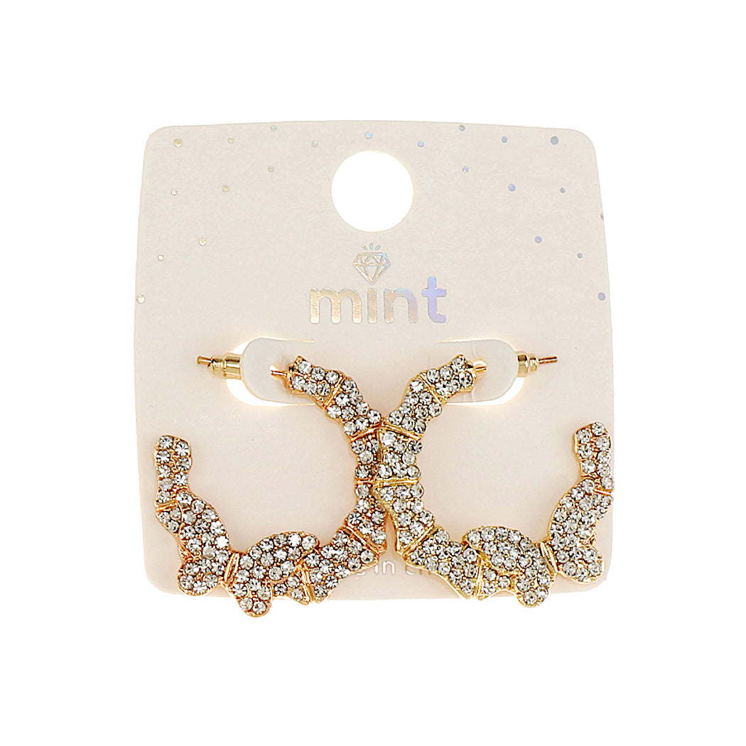 JAE47464 - Pavé Butterfly Hoops