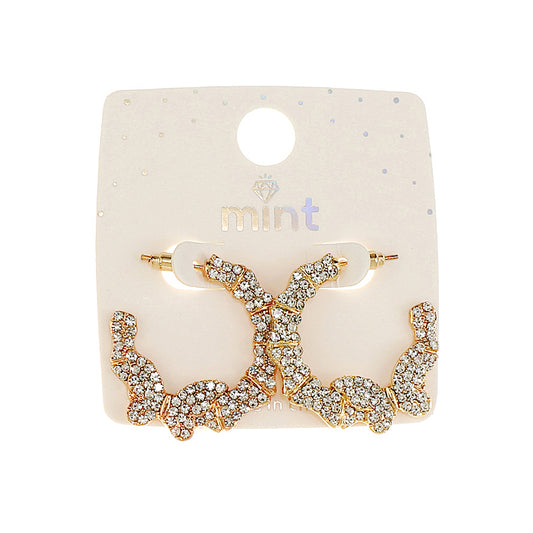 JAE47464 - Pavé Butterfly Hoops