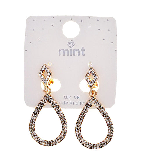 JAE47499C - Clip On Pavé Drop Earring