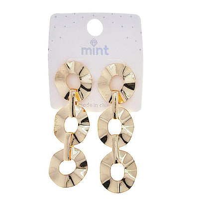 Hammered Circle Cascade Earring