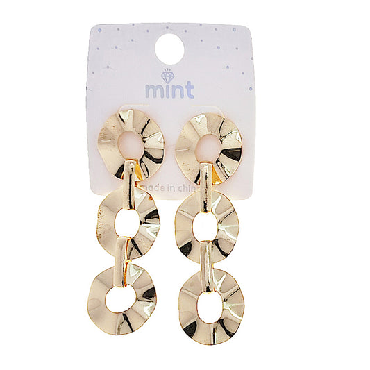 Hammered Circle Cascade Earring