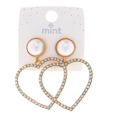 Pearl Heart Statement Earring