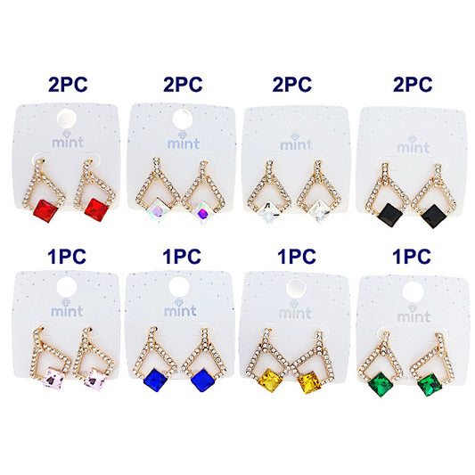 Geometric Crystal Earring